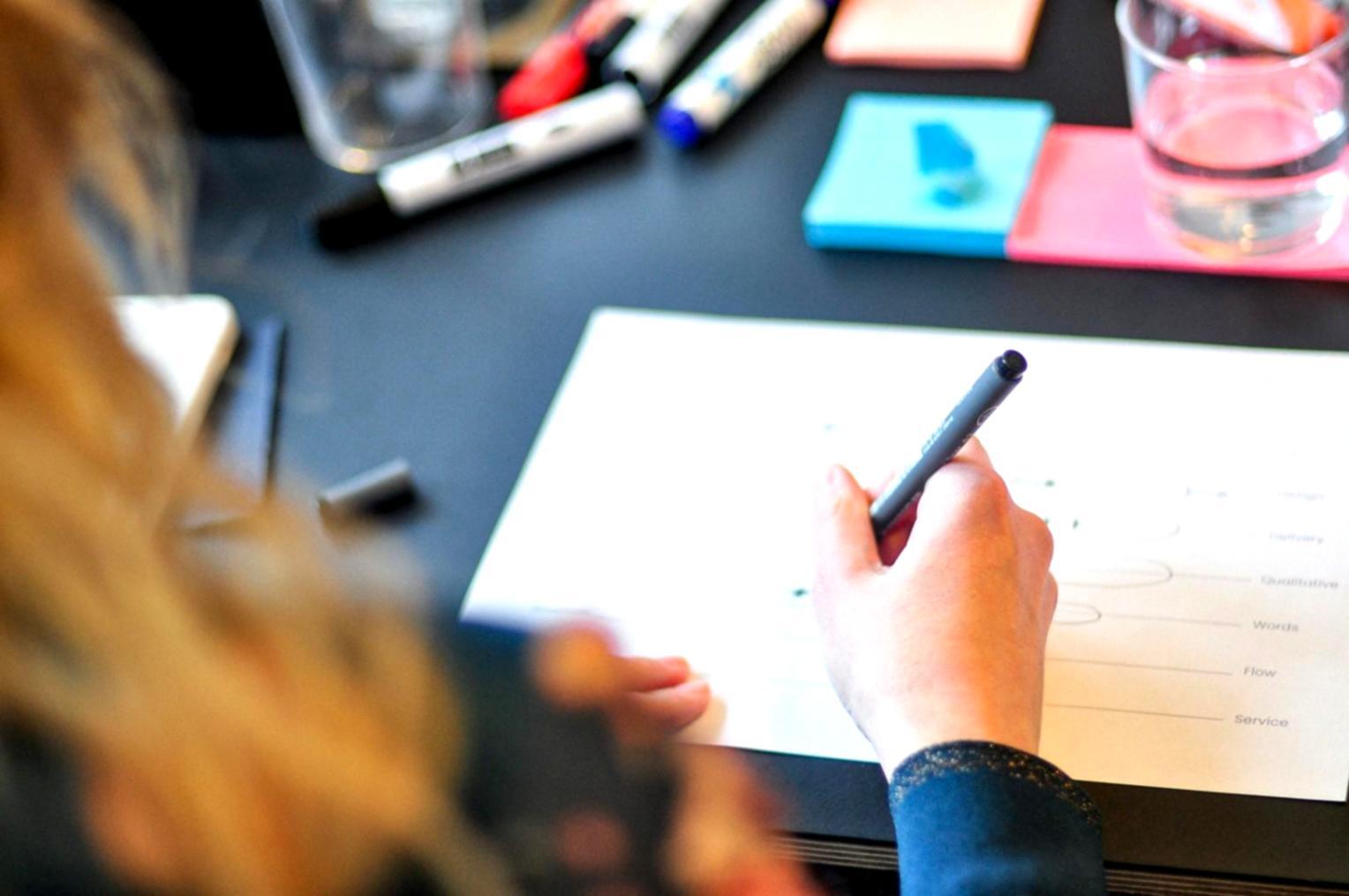 Financial planning materials and resources spread across a workspace